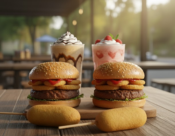 2 hamburguesas con papas 